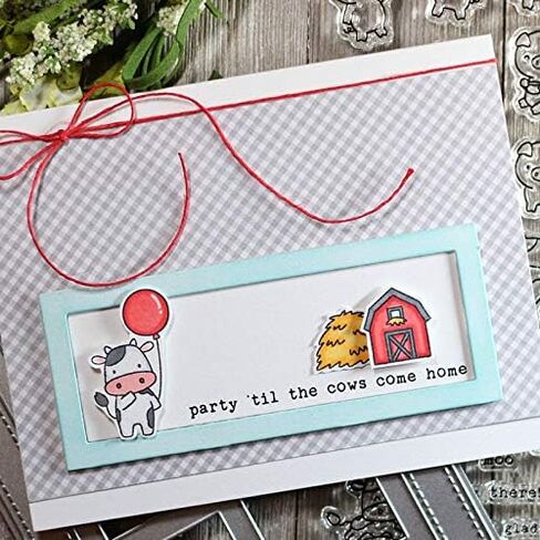 Various Cows Pigs Clear Stamp for Card Making Party'till The Cows Come Home for You Words Stamp for Paper Crafting Handmade Crafts Scrapbooking Supplies Photo Album Decor in Saudi Arabia