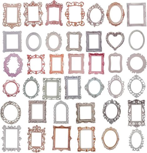 40 Pcs Junk Journal Stickers Scrapbook Embellishments Window Frame Lace Frames Scrapbook Paper Scrapbooks Frames Vintage Hollow Embossed Photo Materials for Scrapbooking Supplies Journal Crafts Album in Saudi Arabia
