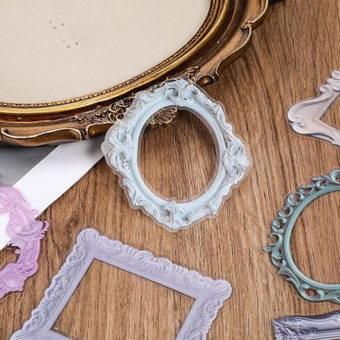 40 Pcs Junk Journal Stickers Scrapbook Embellishments Window Frame Lace Frames Scrapbook Paper Scrapbooks Frames Vintage Hollow Embossed Photo Materials for Scrapbooking Supplies Journal Crafts Album in Saudi Arabia