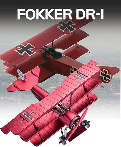 Piececool 3D Metal Puzzles for Adults, Fokker Dr-1 Triplane Metal Model Kit, Military Plane Model Kits to Build DIY Hobbies Home Decoration Best Gifts in Saudi Arabia