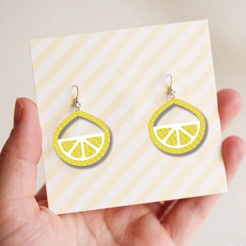 beinkmake 12Pairs Diamond Painted Earrings Making Kit Lemon Diamond Art Earring Set Fruit 5D DIY Acrylic Diamond Earrings for Adults Craft Party Festival Gifts in Kuwait