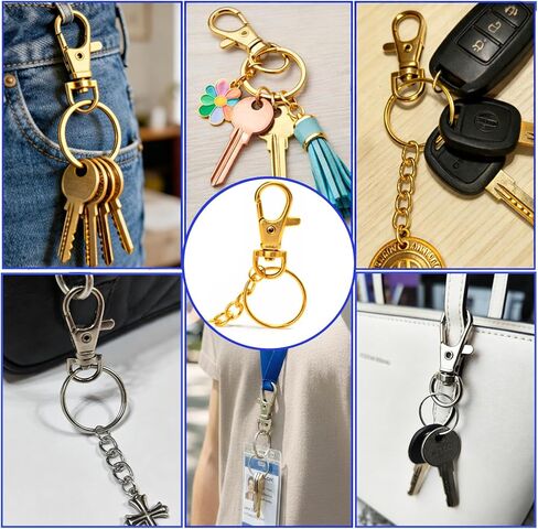 672PCS Keychain Making Kit, Metal Swivel Snap Hooks with Key Rings, Lobster Claw Clasps, Extender Chains and Jump Rings, Premium DIY Kit for Craft, Purse Making Supplies in Saudi Arabia