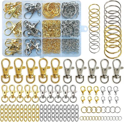 672PCS Keychain Making Kit, Metal Swivel Snap Hooks with Key Rings, Lobster Claw Clasps, Extender Chains and Jump Rings, Premium DIY Kit for Craft, Purse Making Supplies in Saudi Arabia