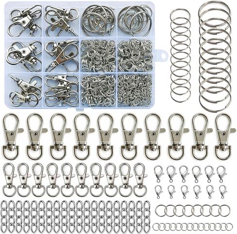672PCS Keychain Making Kit, Metal Swivel Snap Hooks with Key Rings, Lobster Claw Clasps, Extender Chains and Jump Rings, Premium DIY Kit for Craft, Purse Making Supplies in Saudi Arabia