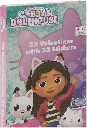 Gabby’s Dollhouse 32 Valentines With 32 Stickers in Saudi Arabia