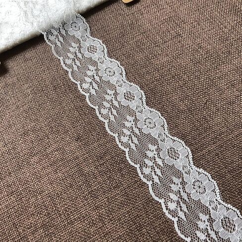 Lace Ribbon 1.5 Inches Wide15 Yards Non-Elastic Trim Lace for Bridal Wedding Decorations, Sewing DIY Making and DIY Crafts -296 (White) in Saudi Arabia