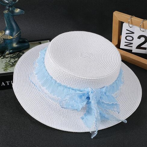 2 Inch Double Layer Sky Blue Lace Ribbon Pleated Organza Ribbon Bridal Fibre Lace Fabric Stretch Hair Ties Edge Trim Bulk Ribbon with Polka Dot for Sewing Making Gift Packaging Crafts Supply in Saudi Arabia