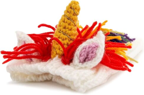 Zoo Snoods Unicorn Costume - Knit Rainbow Dog Snood Ear Wrap for Pets, Warm Neck Cover for Halloween and Winter (Large) in Saudi Arabia