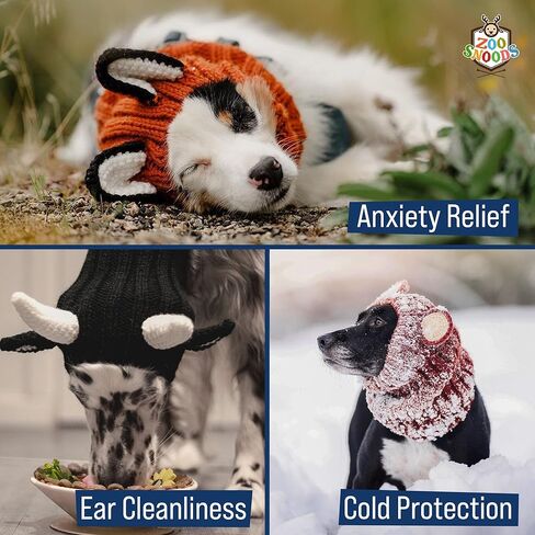 Zoo Snoods Unicorn Costume - Knit Rainbow Dog Snood Ear Wrap for Pets, Warm Neck Cover for Halloween and Winter (Large) in Saudi Arabia