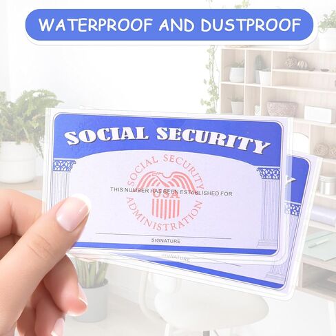 10 PCS PVC Card Protector Social Security Waterproof Sleeve for ID Credit Cards and Bank Cards Mal Design in Saudi Arabia