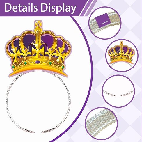 6 Pack Mardi Gras Jester Headbands - Colorful Court Clown Party Hats with Bells, Funny Elastic Headwear for Masquerade, Cosplay, Carnival, Birthday, Halloween & Theme Party Accessories in Saudi Arabia