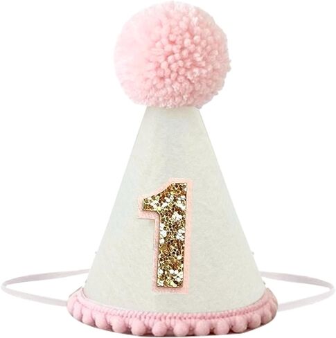 1st Birthday Hat for Baby Girls First Birthday Neutral Party Hat for Cake Smash Prop Party Outfit Decorations in Saudi Arabia