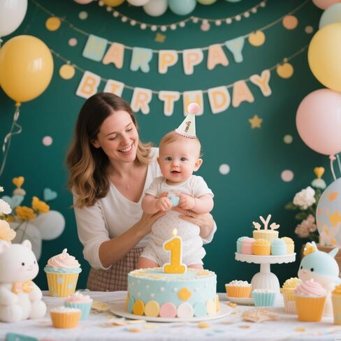 1st Birthday Hat for Baby Girls First Birthday Neutral Party Hat for Cake Smash Prop Party Outfit Decorations in Saudi Arabia