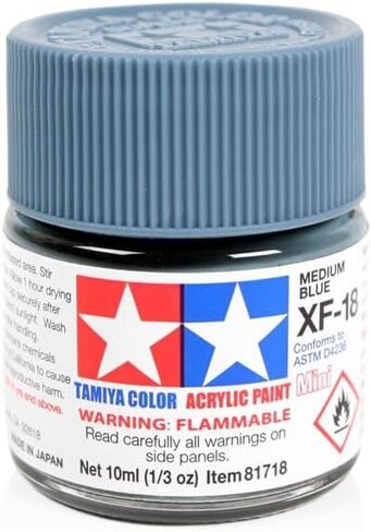 TAMIYA أكريليك Mini XF18 أزرق متوسط ​​TAM81718 طلاء بلاستيك أكريليك in Kuwait