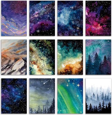 Ritzy Rose 24 Starry Night Celestial Cards in 12 Ethereal Designs + Envelopes in Saudi Arabia