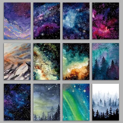 Ritzy Rose 24 Starry Night Celestial Cards in 12 Ethereal Designs + Envelopes in Kuwait