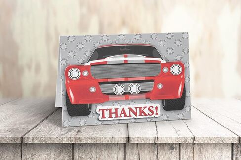 Stonehouse Collection | Personalized Muscle Car Thank You Note Card | 24 Custom Boxed Car Cards & Envelopes (Personalized) in Saudi Arabia