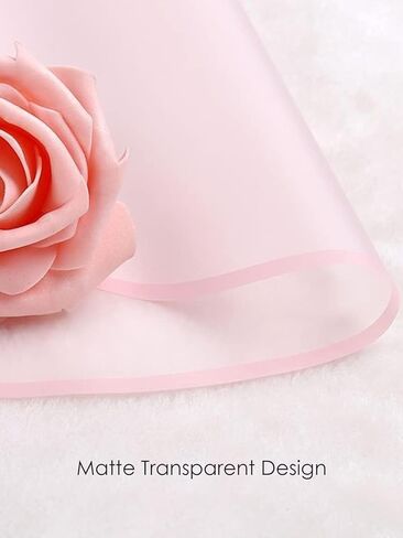 TUIOLUI 24 Sheets Flower Paper Pink and White Matte Floral Paper Waterproof Bouquet Wrapping Paper with Border Florist Supplies Packaging Paper for Rose Graduation DIY Bouquet in Kuwait