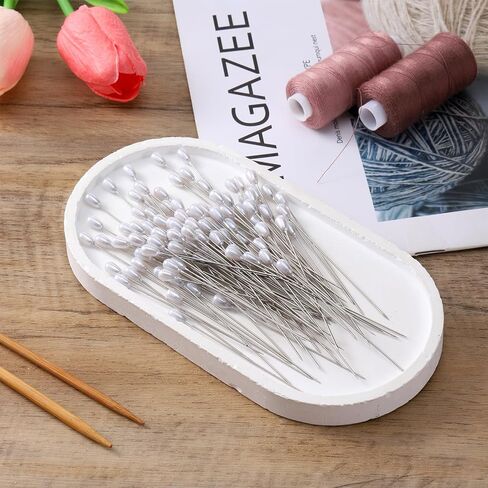 100 PCS Pearl Head Pins, 3 Inch Corsage Boutonniere Pins Straight Pin with Pearl Heads White Pearlized Ball Decorative Pin for Quilting Sewing Pinning Quilt Jewelry Making DIY Craft Flower Decoration in Kuwait