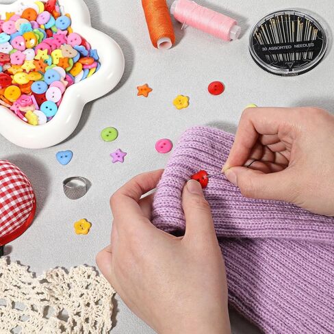 300 Pcs Cute Craft Buttons, 12.5mm Round Heart Star Flower Buttons Mixed Color and Style Mini Buttons Sewing Button for DIY Crafts Doll Clothes Handmade Ornament in Saudi Arabia