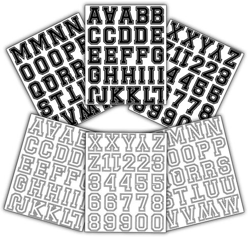Varsity Letterman Alphabet Stickers – 150+ Black and White Collegiate Vinyl Letter Decals, 2.4 Inch Tall, for Posters, Arts, Crafts, Scrapbooking, and Personalization in Saudi Arabia