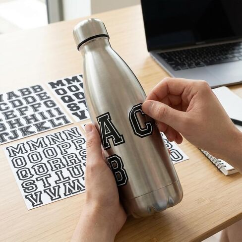 Varsity Letterman Alphabet Stickers – 150+ Black and White Collegiate Vinyl Letter Decals, 2.4 Inch Tall, for Posters, Arts, Crafts, Scrapbooking, and Personalization in Saudi Arabia