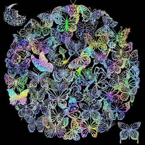 100Pcs Holographic Glitter Butterfly Stickers, Vintage Butterfly Waterproof Transparent Decorative Decals, PET Adhesive Sticker Label for Scrapbooking Journal Daily Planner Water Bottles Laptops in Saudi Arabia