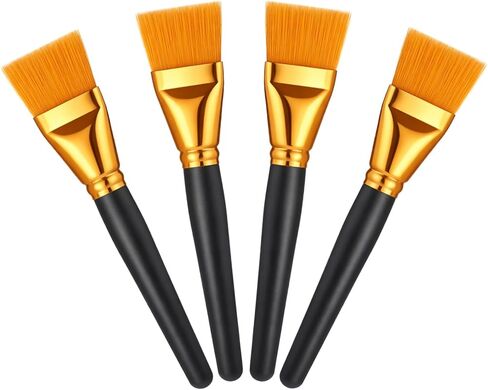1 1/2 Inch Flat Paint Brushes, 4 Pieces Big Bulk Paint Brushes Large Craft Basecoating PaintBrushes with Wooden Handle Professional Artist Brush for Oil, Watercolor, Canvas, Crafts, Face,38mm in Saudi Arabia