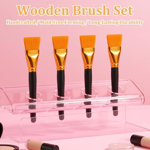 1 1/2 Inch Flat Paint Brushes, 4 Pieces Big Bulk Paint Brushes Large Craft Basecoating PaintBrushes with Wooden Handle Professional Artist Brush for Oil, Watercolor, Canvas, Crafts, Face,38mm in Saudi Arabia