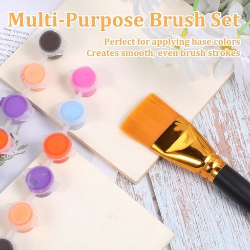 1 1/2 Inch Flat Paint Brushes, 4 Pieces Big Bulk Paint Brushes Large Craft Basecoating PaintBrushes with Wooden Handle Professional Artist Brush for Oil, Watercolor, Canvas, Crafts, Face,38mm in Saudi Arabia
