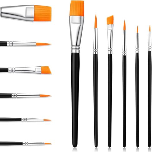 6 Piece Acrylic Paint Brush Set Body Art Makeup Brushes Artist Brush for Body Face Painting Face Paint Brushes Set for Acrylic Oil Watercolor Cosplay Party Makeup Kit in Saudi Arabia