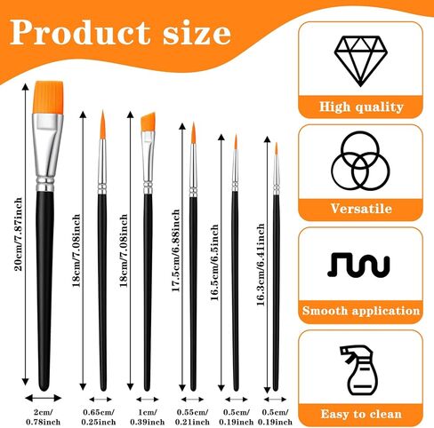 6 Piece Acrylic Paint Brush Set Body Art Makeup Brushes Artist Brush for Body Face Painting Face Paint Brushes Set for Acrylic Oil Watercolor Cosplay Party Makeup Kit in Saudi Arabia
