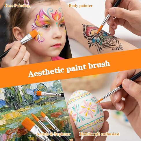6 Piece Acrylic Paint Brush Set Body Art Makeup Brushes Artist Brush for Body Face Painting Face Paint Brushes Set for Acrylic Oil Watercolor Cosplay Party Makeup Kit in Saudi Arabia