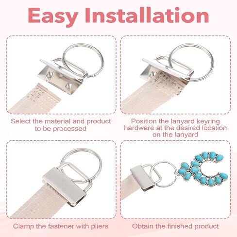 100 Pack Key Fob Hardware 1 Inch,Silver Wristlet Hardware Metal Keyfob Hardware Set with Key Ring for Key Lanyard, Key Chain Making Hardware Supplies in Saudi Arabia
