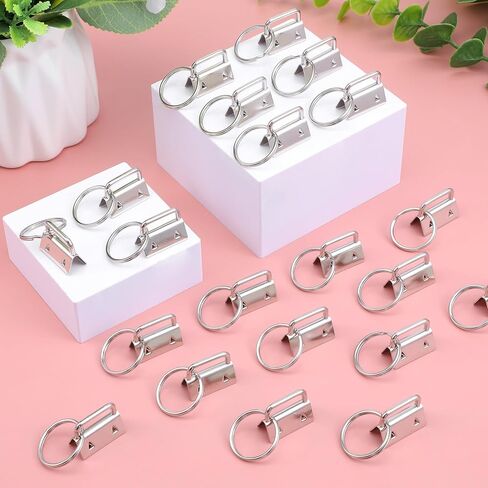 100 Pack Key Fob Hardware 1 Inch,Silver Wristlet Hardware Metal Keyfob Hardware Set with Key Ring for Key Lanyard, Key Chain Making Hardware Supplies in Saudi Arabia
