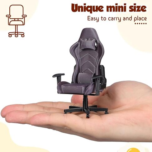 TOYANDONA Miniature Gaming Chair: 1:12 Scale Dollhouse Computer Chair, Tiny Dollhouse Furniture for Mini House Decor, Kids Pretend Play, Miniature Scenes (Black) in Saudi Arabia
