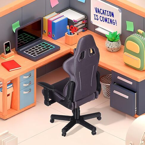 TOYANDONA Miniature Gaming Chair: 1:12 Scale Dollhouse Computer Chair, Tiny Dollhouse Furniture for Mini House Decor, Kids Pretend Play, Miniature Scenes (Black) in Saudi Arabia