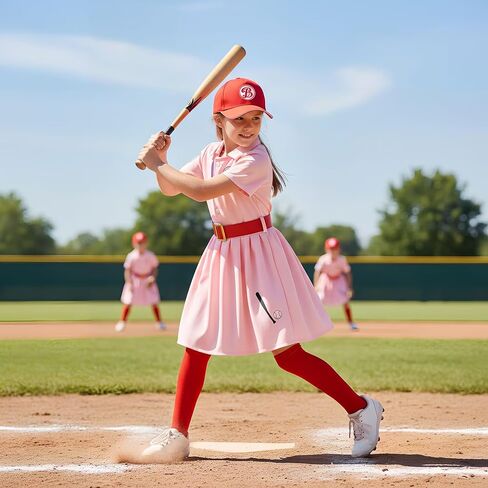 Girls Baseball Costume Pink Baseball Dress with Hat Halloween Party Costumes in Saudi Arabia