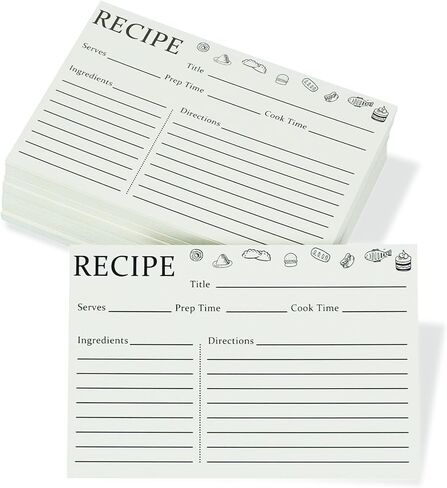 Recipe Cards 4x6 Inches Blank Double Sided, 50 Count Perfect for Recipe Box & Binder (Modern Minimal) in Saudi Arabia