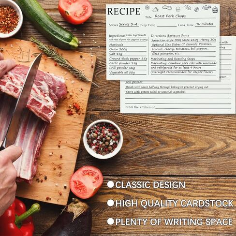 Recipe Cards 4x6 Inches Blank Double Sided, 50 Count Perfect for Recipe Box & Binder (Modern Minimal) in Saudi Arabia