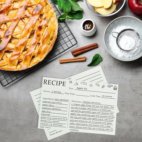 Recipe Cards 4x6 Inches Blank Double Sided, 50 Count Perfect for Recipe Box & Binder (Modern Minimal) in Saudi Arabia