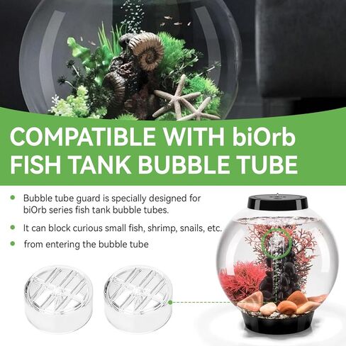 Bubble Tube Guard for biOrb, Acrylic Cover for Aquariums Bubble Tube, Transparent Bubble Accessories for biOrb Aquarium Fish Tanks, Keeps Objects, Fish, Snails, Shrimp Out of Filter, 2PCS in Saudi Arabia