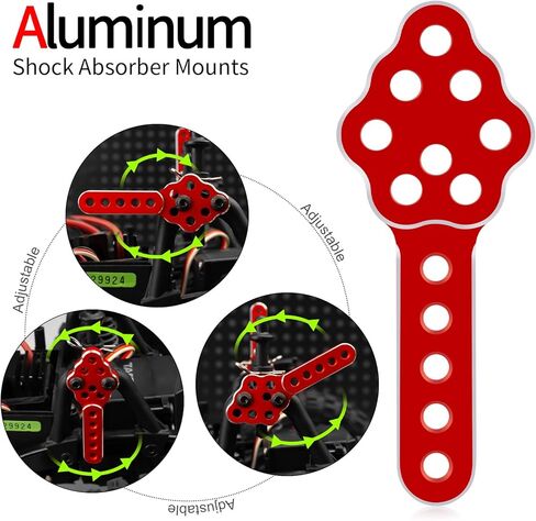 RC Car Shock Absorber Mount Adjust Height Angle Stand CNC Aluminum Shock Mount Lift Kit Set for 1/10 Axial SCX10 SCX10 II 90046 D90 D110 RC Crawler Car Upgrades Replacement, 4Pcs/Set in Saudi Arabia