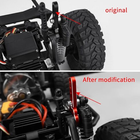 RC Car Shock Absorber Mount Adjust Height Angle Stand CNC Aluminum Shock Mount Lift Kit Set for 1/10 Axial SCX10 SCX10 II 90046 D90 D110 RC Crawler Car Upgrades Replacement, 4Pcs/Set in Saudi Arabia