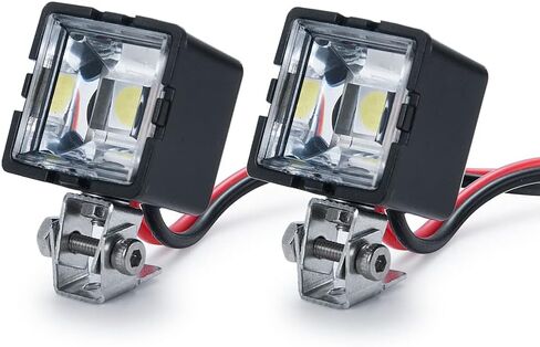 RCLIONS RC Car Spotlight Headlights Front LED Lights for All 1/10 RC Crawler Axial SCX10 SCX10 II 90046 Wraith TRX4 TRX6 Redcat (Round) in Saudi Arabia