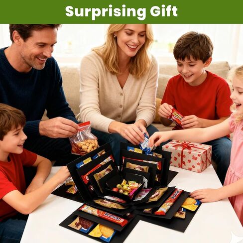 LOOMROOT Gift Box for Holidays, 5 Layer Surprise Picture Box Opens Up, Multi Layer DIY Photos Gift for Birthdays (BLACK) in Saudi Arabia