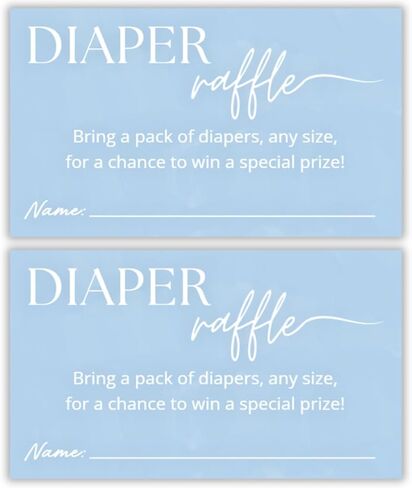 Diaper Raffle Tickets | 3.5x2 Inch | Blue Diaper Raffle Cards | Baby Shower Game | Set of 50 in Kuwait