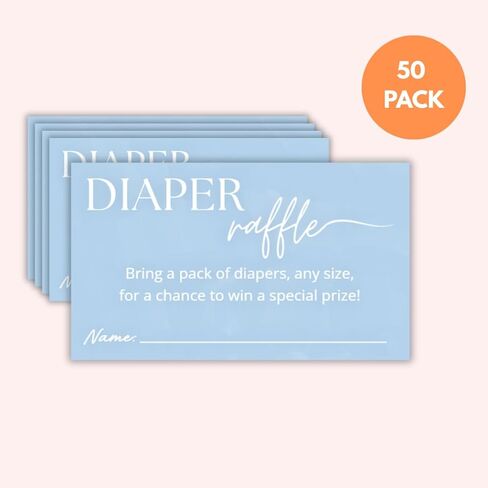 Diaper Raffle Tickets | 3.5x2 Inch | Blue Diaper Raffle Cards | Baby Shower Game | Set of 50 in Kuwait