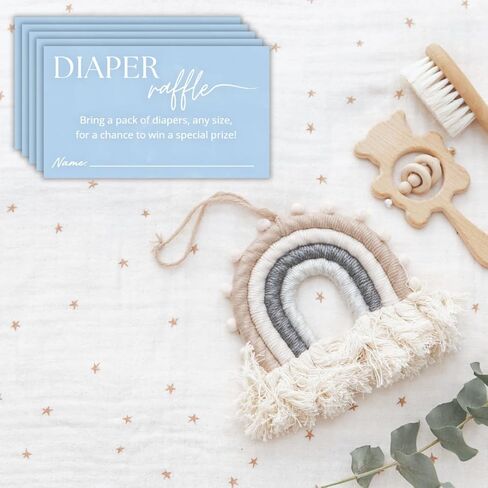 Diaper Raffle Tickets | 3.5x2 Inch | Blue Diaper Raffle Cards | Baby Shower Game | Set of 50 in Kuwait