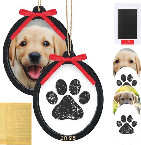 2 Sets Paw Print Kit for Dogs Inkless Pawprint Keepsake Kit Cat Pawprints Personalization Tool Keepsake Frame Double Sided Paw Print Ornament in Saudi Arabia